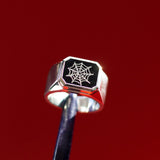 SPIDER WEB OCTAGONAL ONYX RING