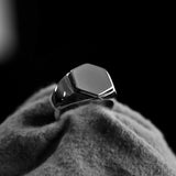 HEXAGONAL SIGNET RING - Dirty Paradise