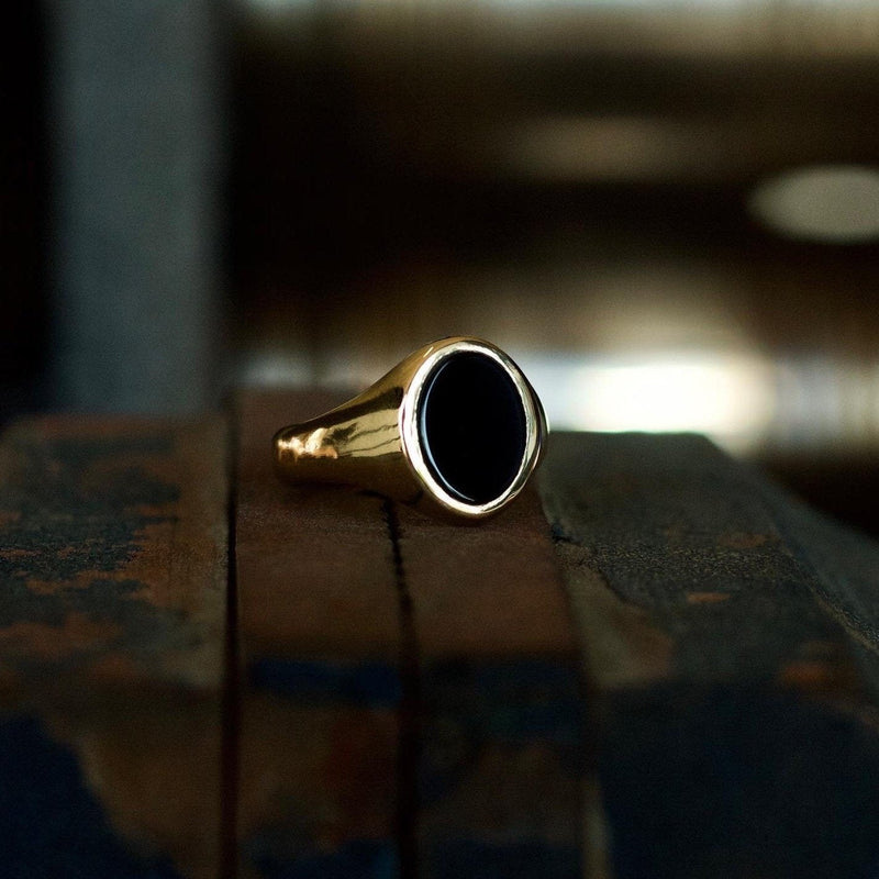 18K GOLD FLAT OVAL ONYX - Dirty Paradise