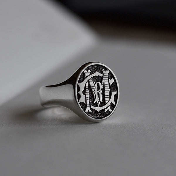 CUSTOM MONOGRAM SIGNET RING - Dirty Paradise