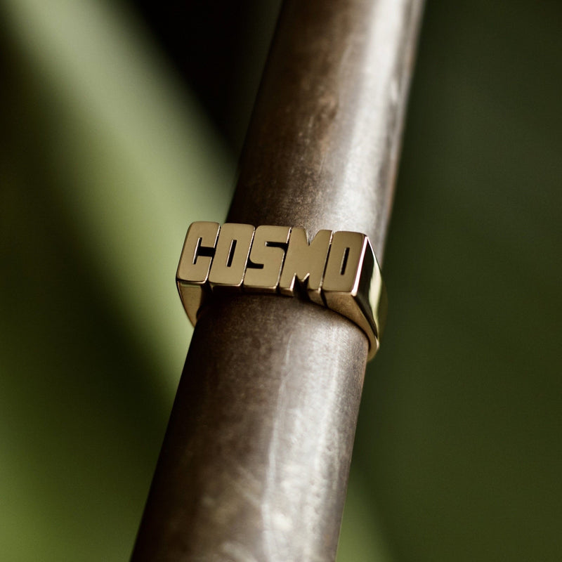 18K GOLD LETTERING SIGNET RING - Dirty Paradise