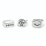 TRIPPED FACE SIGNET RING - Dirty Paradise